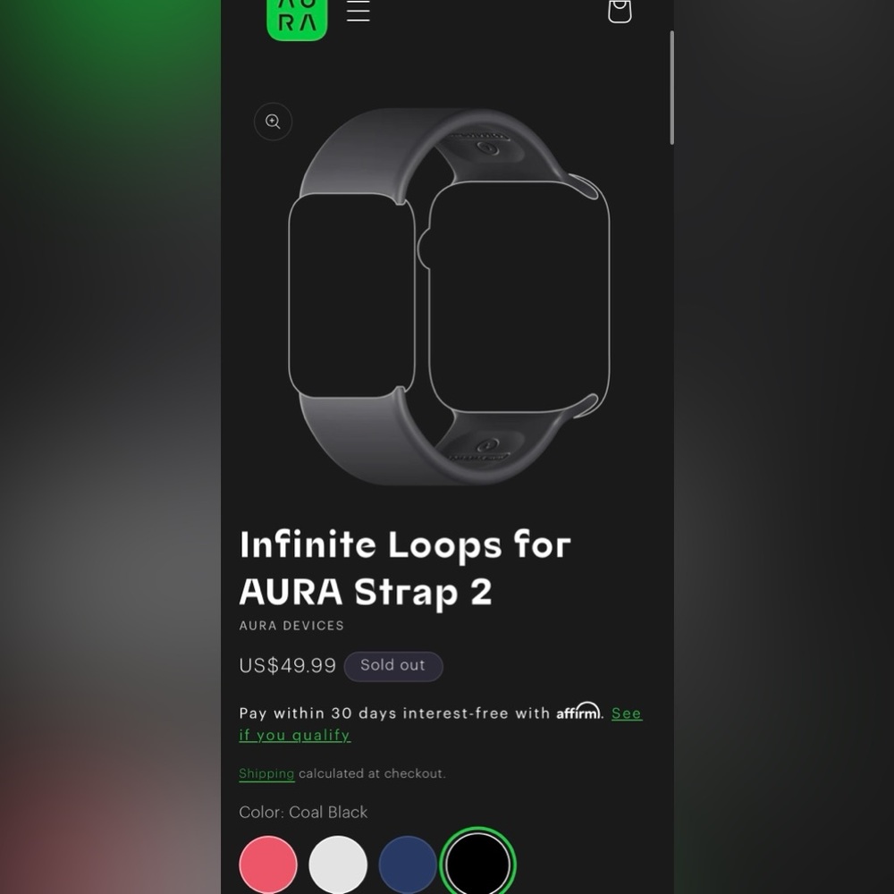 NIP Aura Infinite Loop Black Wearable for Apple Watch 41/44/45